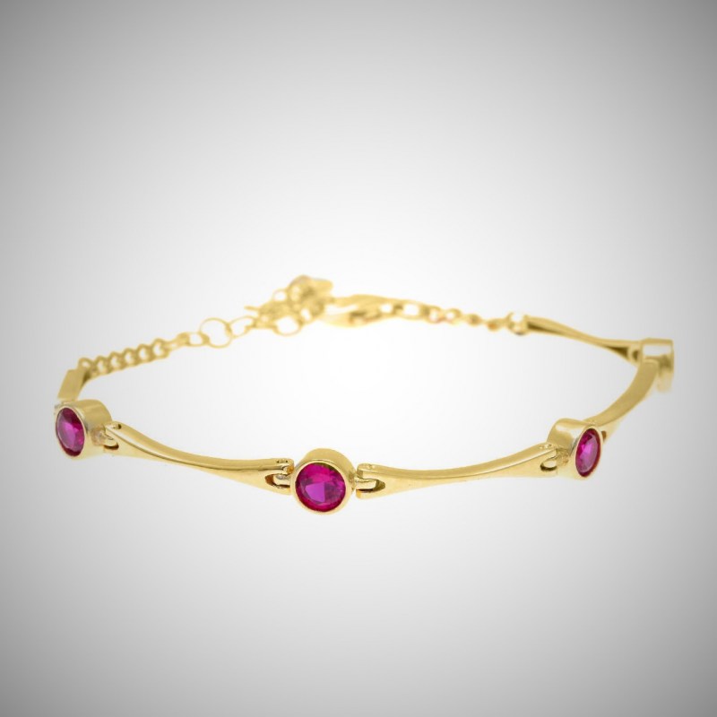 Bracelet-silver-925-yellow-gold-plated-with-zirconia